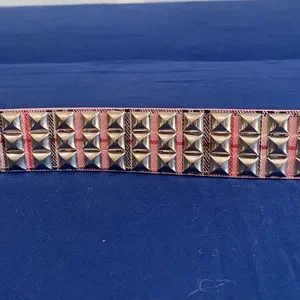 Accessories | 3 Rows Pyramid Genuine Leathers Pink Plaidmade  display picture 3